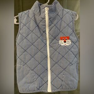Embroidered Tiger Gingham Vest